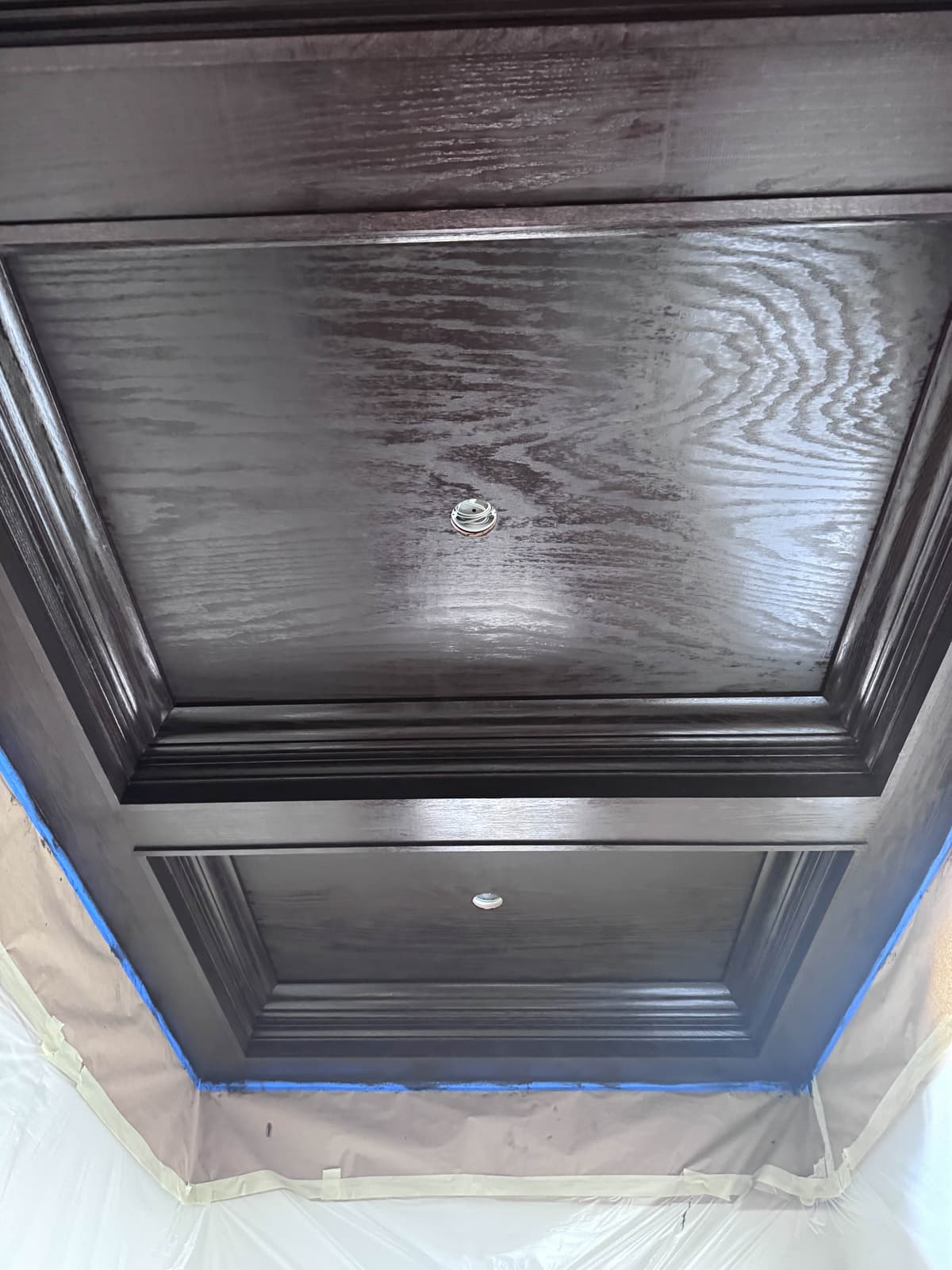Stained coffered ceiling
